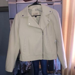 White faux leather jacket